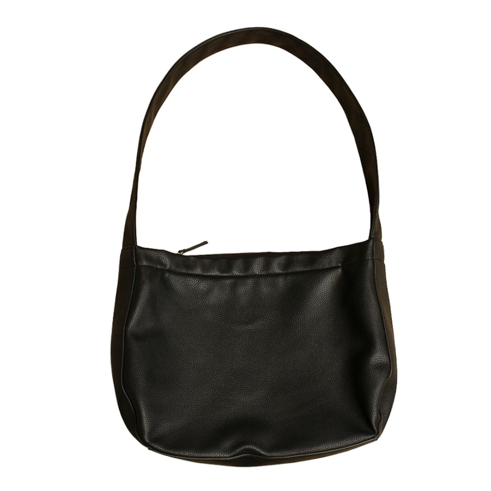 Classic Large Faux Leather Shoulder Bag